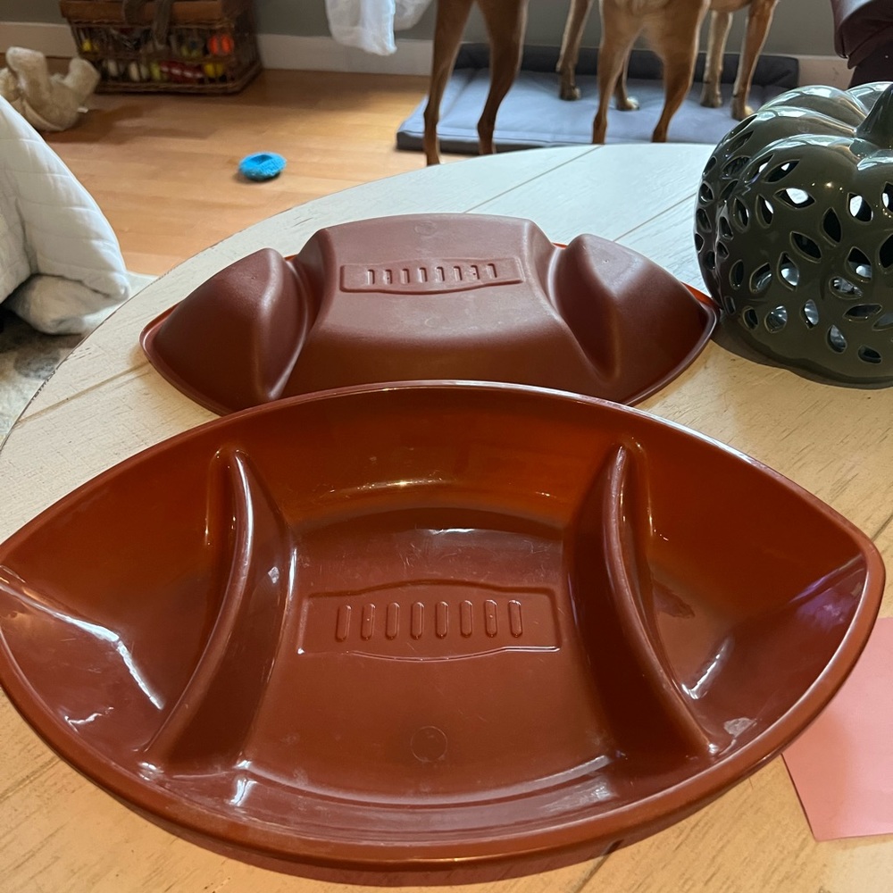 Set of 2 Football snack Trays